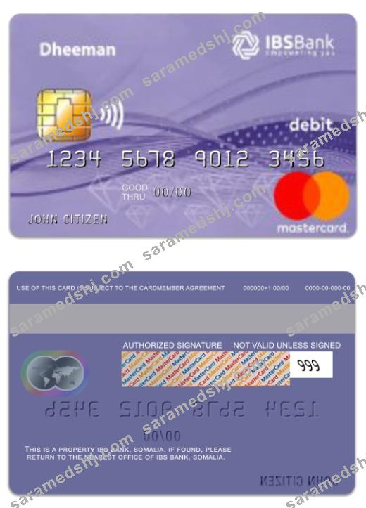 Somalia IBS Bank Daheem debit mastercard